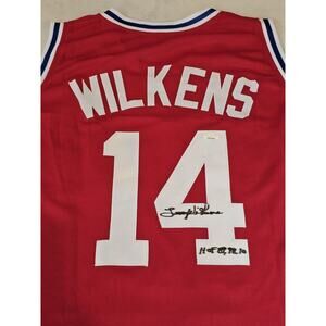 Lenny Wilkens Autographed/Signed Jersey JSA Sticker Red Custom Jersey